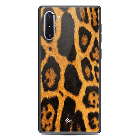 Samsung Galaxy Note 10 Cover - Leopard Series - Premium Shiny Glass Soft Silicon Border Case